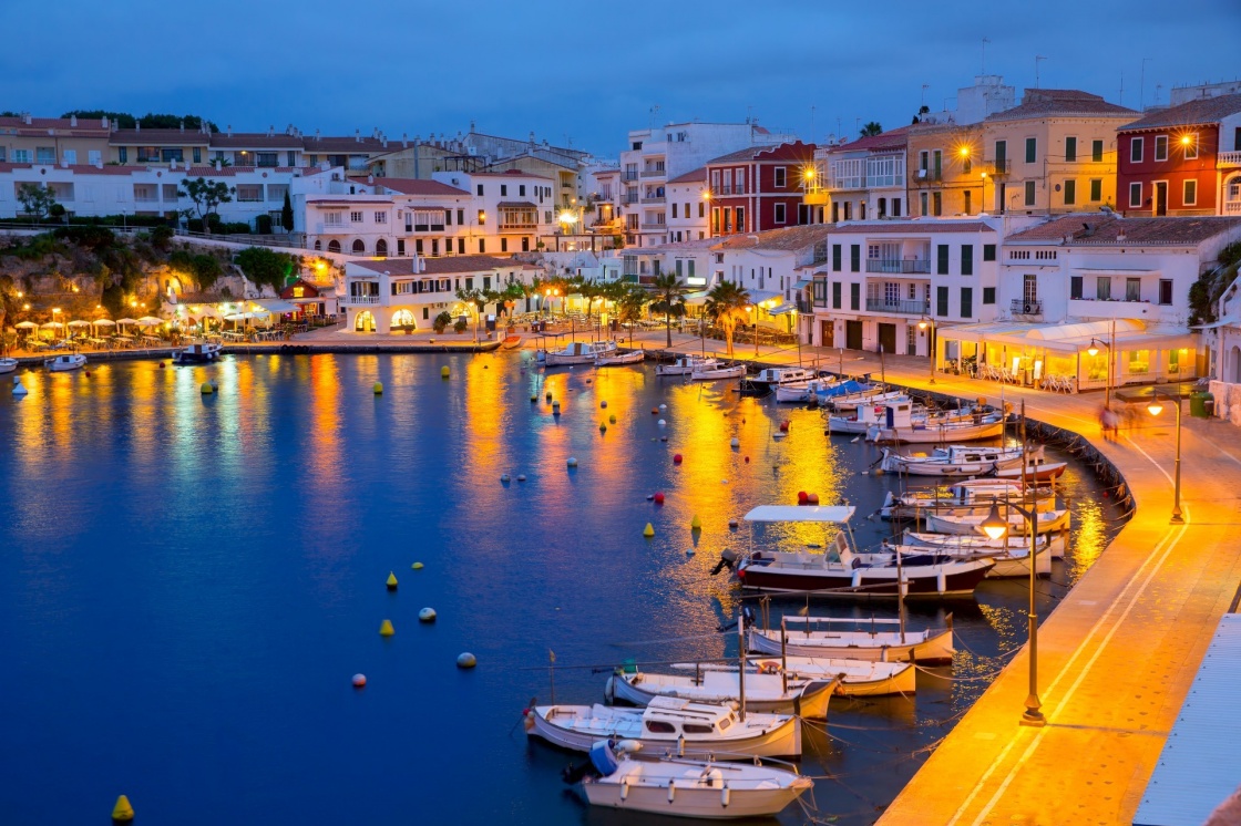 'Calasfonts Cales Fonts Port sunset in Mahon at Balearic islands' - Balearic Islands